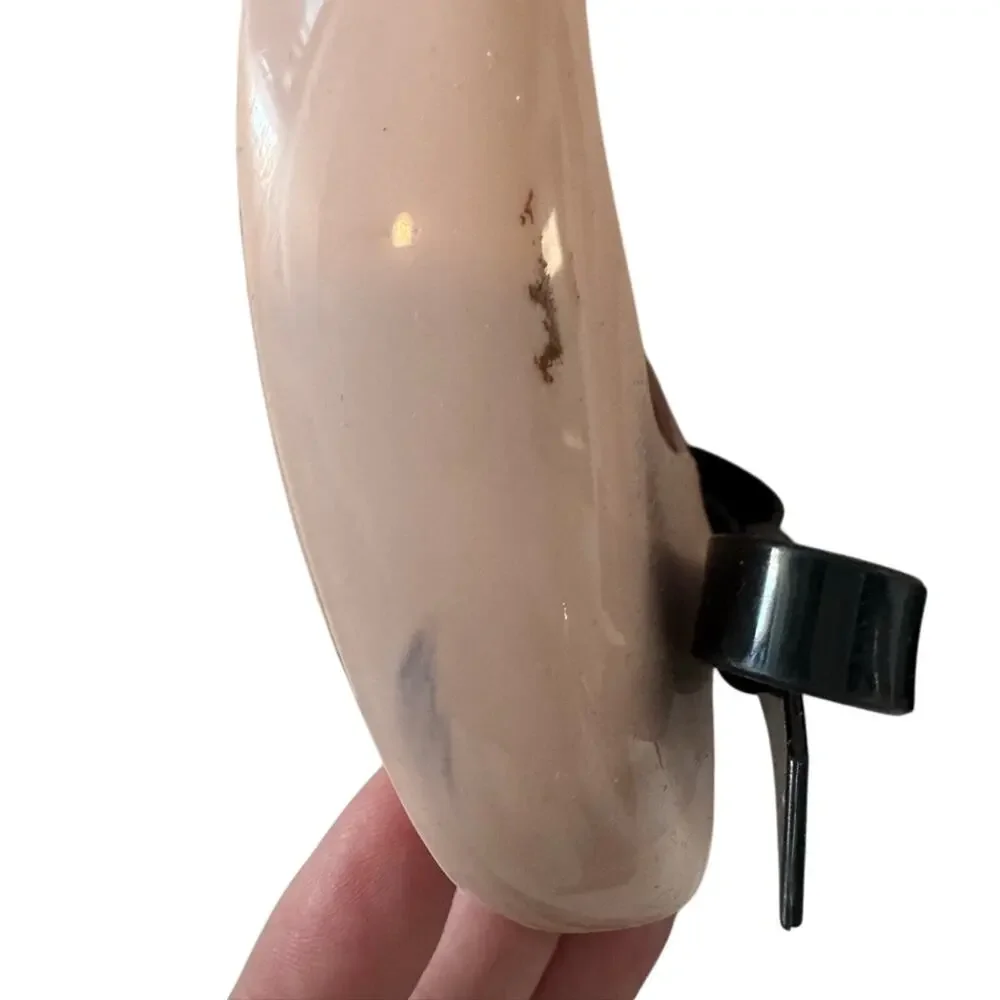 Mel by Melissa Girls Pale Pink with Bow Peep Toe Flats Shoes Sz 2 Coquette